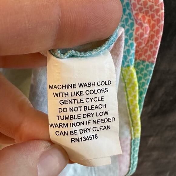 Vineyard Vines Multicolored Whale Shift Split Crew Neckline Dress Size 12 - Picture 6 of 7